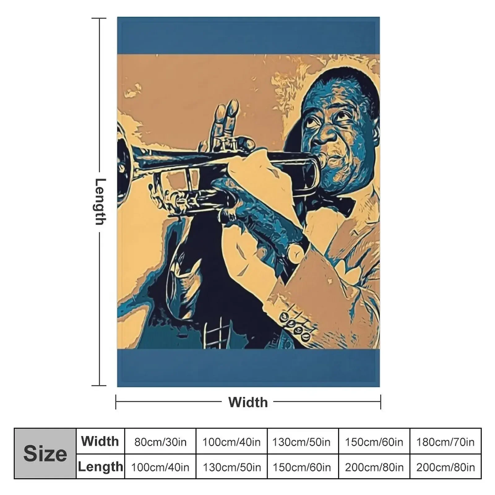 Louis Armstrong Blowing His Trumpet Pop Throw Blanket Furrys Luxury Designer Loose Blankets