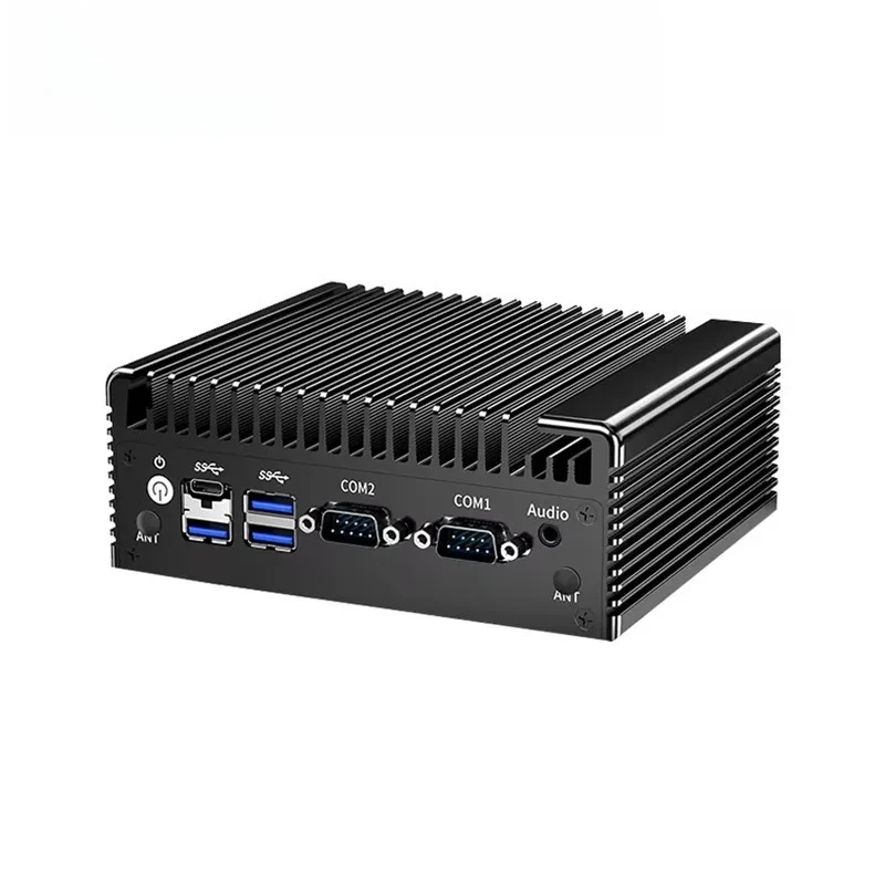 New N100 12-Core DDR4 2 Lan 5 USB 2 COM Industrial Small Box Computer Fanless Mini PC 4GB GDDR4 Linux/Windows 12V