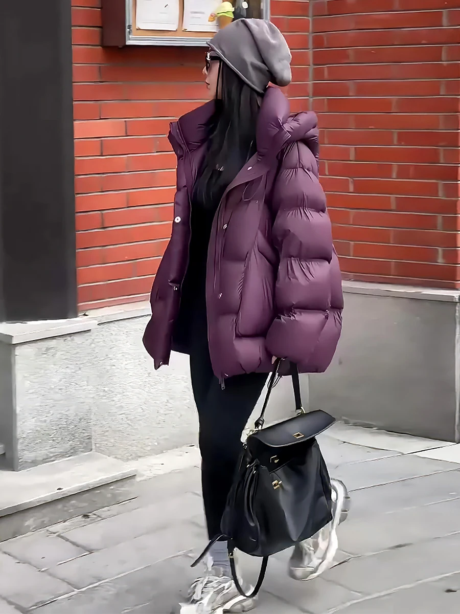 Abrigo de invierno Jaet acolchado de plumón blanco con capucha para mujer, cálido, Sli, dulce, longitud Regular, sin marca