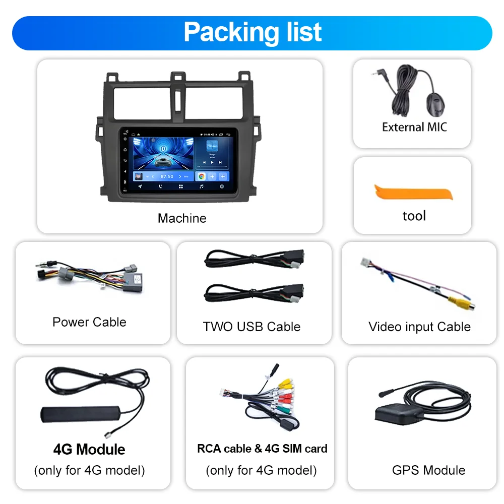 7 Inch Android For Toyota Verso-S Ractis Subaru Trezia Auto Radio Multimedia Video Player Navigation GPS Touch Screen Bluetooth view 6