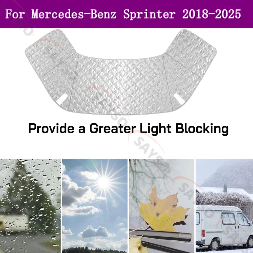 

Для 2006-2018/2018-25 Mercedes-Benz Sprinter 600D Оксфордский всепогодный противоугонный снежный чехол, защита лобового стекла, чехол на лобовое стекло