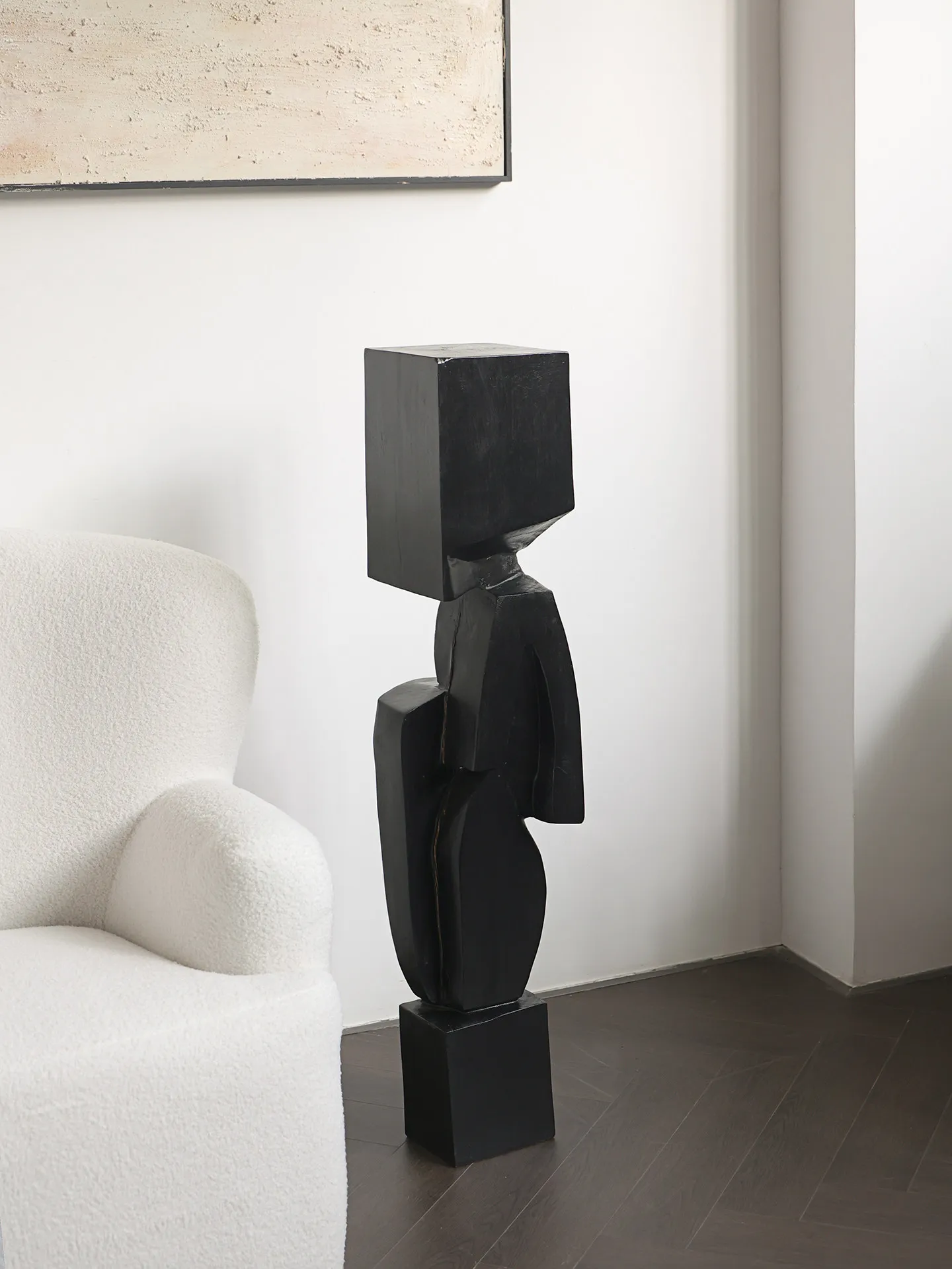 Modern light luxury abstract solid wood geometric sculpture ornament living room entrance decoration high sense
