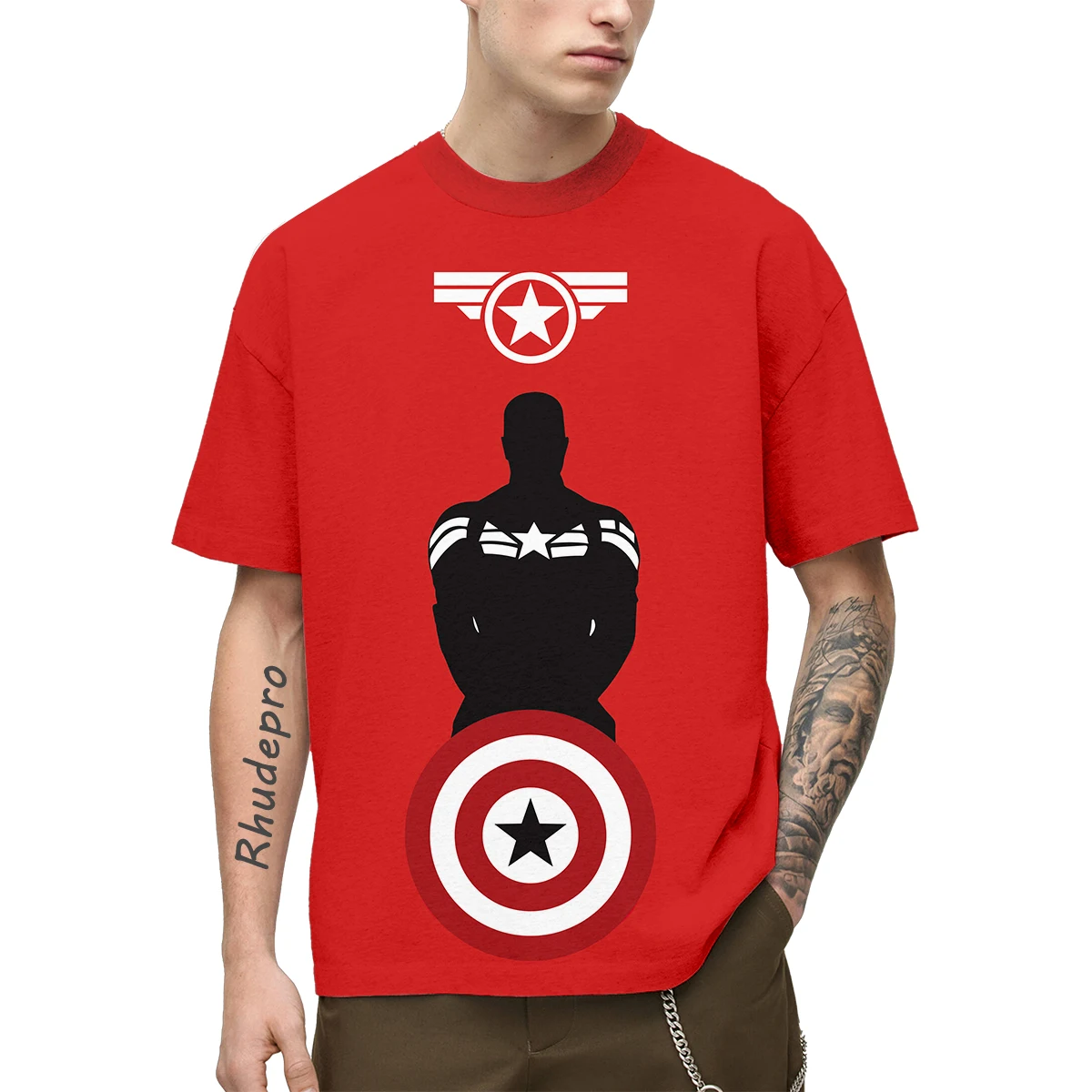 

Miniso 2024 New Summer Men's Racing Captain America 3D Printed T-Shirt Outdoor Sports Loose Quick Essential T-Shirt High Quality