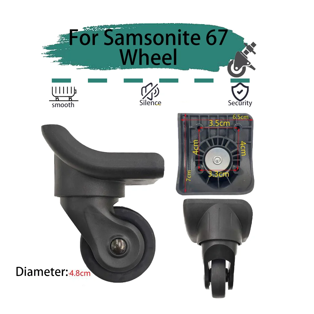 

For Samsonite 67 Black Universal Wheel Replacement Suitcase Rotating Smooth Silent Shock Absorbing Travel Accessories Casters