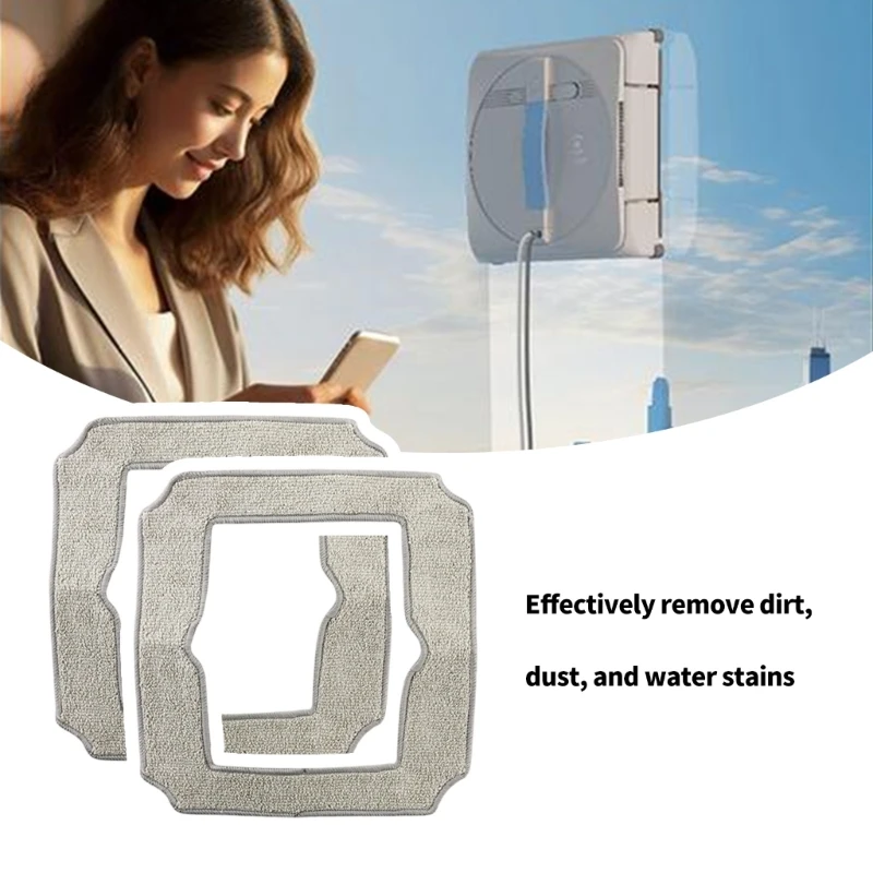 8pcs قابلة للتنظيف القابلة للتنظيف قطعة قماش ممسحة للسيارات الصغيرة النافذة روبوت ممسحة