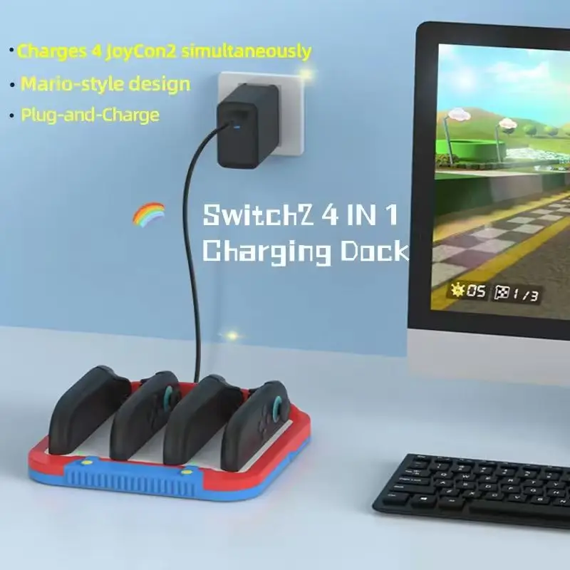 

Зарядная док-станция Joycon для Switch 2, магнитное быстрое зарядное устройство, контроллер, зарядная станция, подставка, аксессуары Joy-Con для NS Sw2
