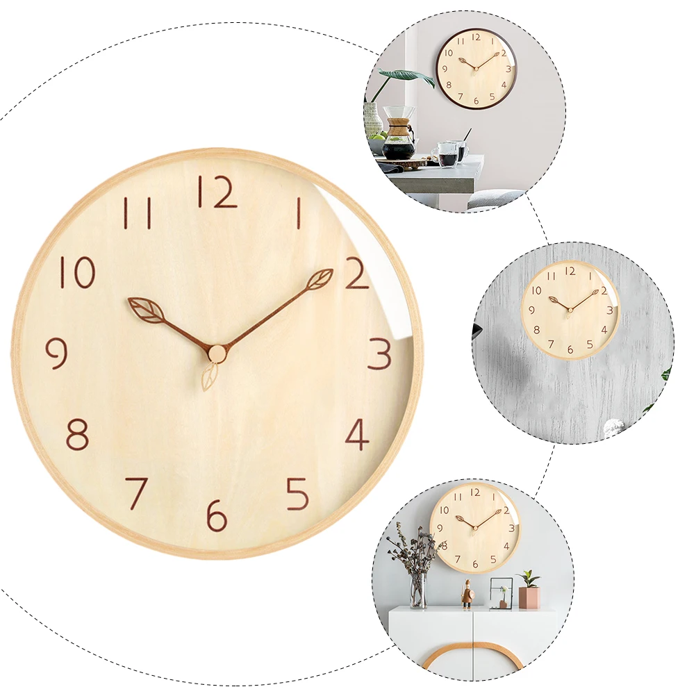 

Sturdy Wooden Silent Non-Ticking Decorative Hanging For Home Living Room Bedroom Hotel Branch Pointer Design Household