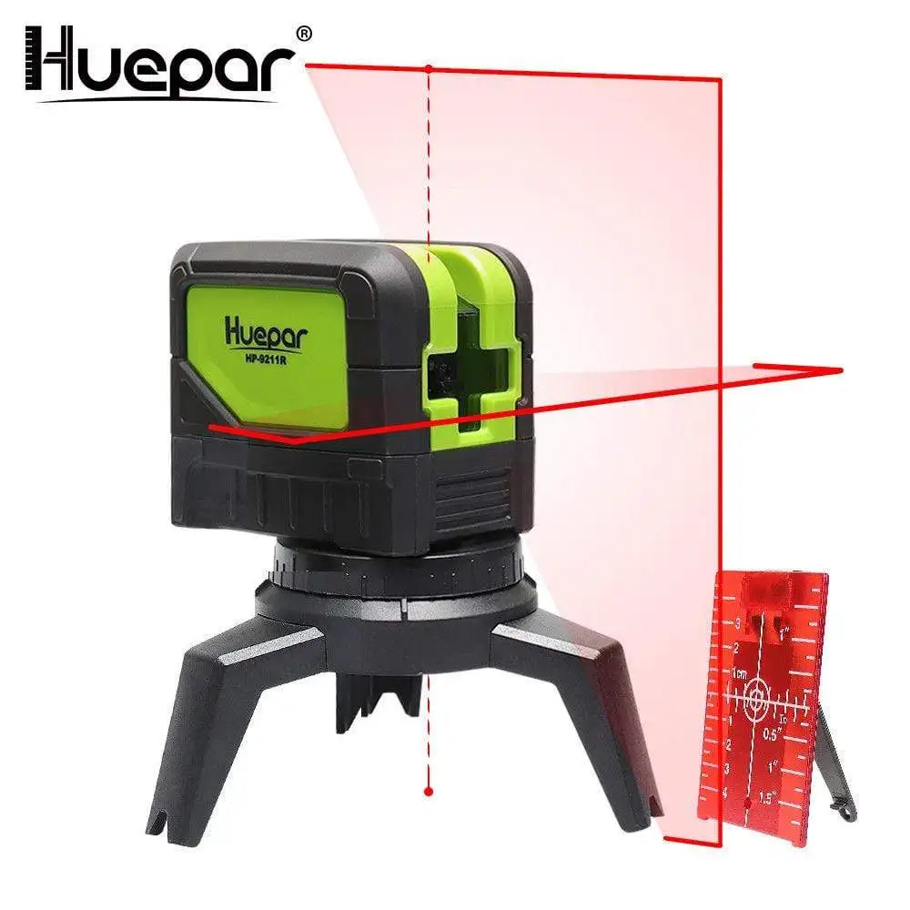 

HUEPAR Self-leveling Laser 9211R , Alignment Red 2 lines 2 Plumb Dots Cross Line Laser Level