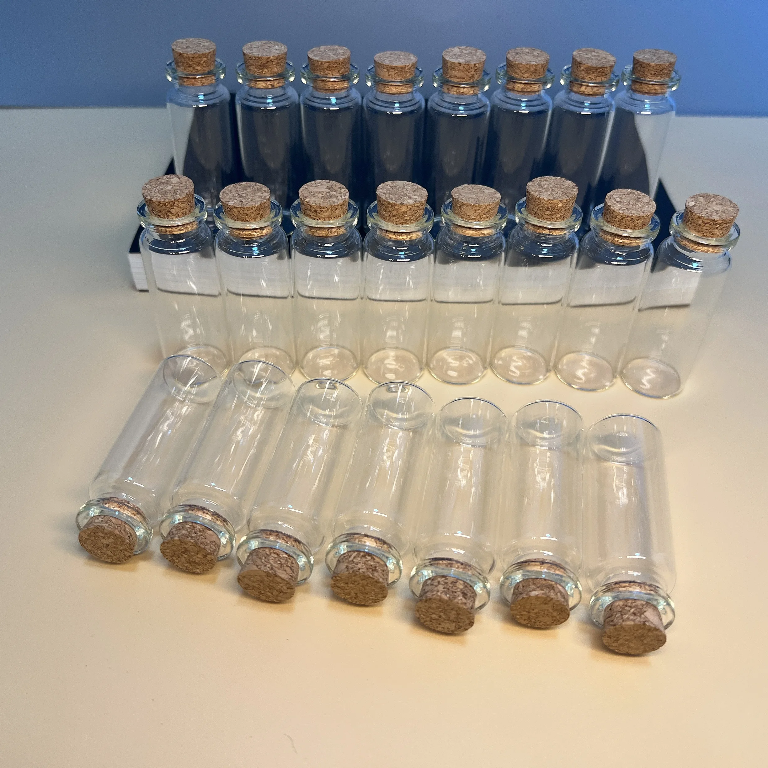 50/72/100 PCS 12ml Corked Glass Test Tubes Snap-Seal Mini Jars Glass Wish Bottles Stoppers Party Favors Tiny Clear Containers