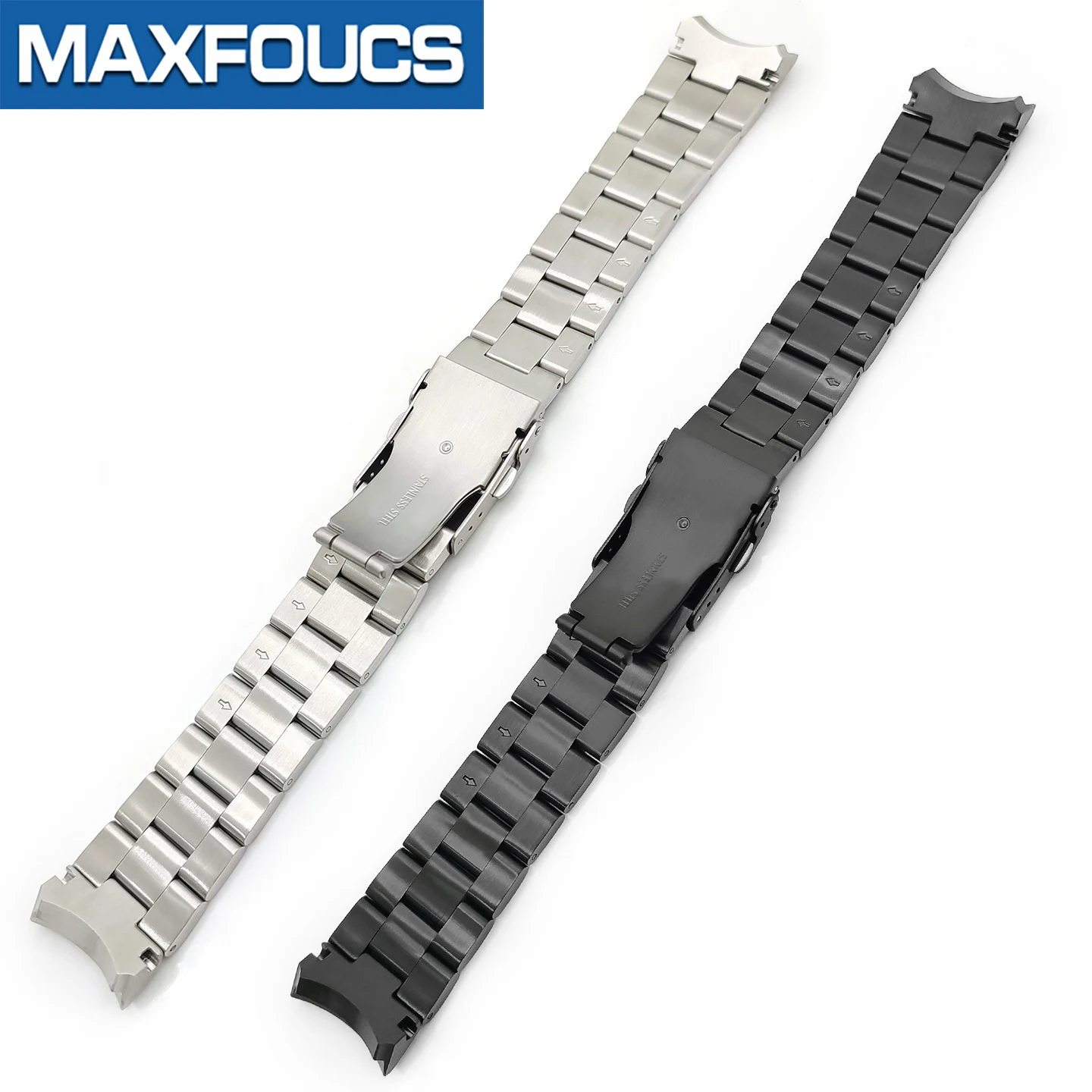Samurai Stahlarmband MOD Passend für SKX Uhrengehäuse Gebürstetes Armband Doppelverschluss mit Druckknopf Uhrenteile Reparaturzubehör – Detail 13