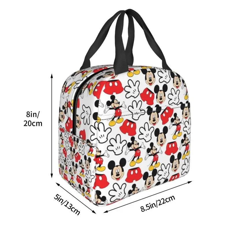 Custom Mickey Mouse Lunch Box Multifunction Thermal Cooler Food Insulated Lunch Bag Office Work Reusable Picnic Tote Bags