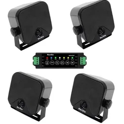 Herdio 4'' 4PCS Bluetooth Golf Cart Speakers 240W Waterproof Marine Speakers For Outdoor Boat ATV UTV Jeep Courtyard Powersports