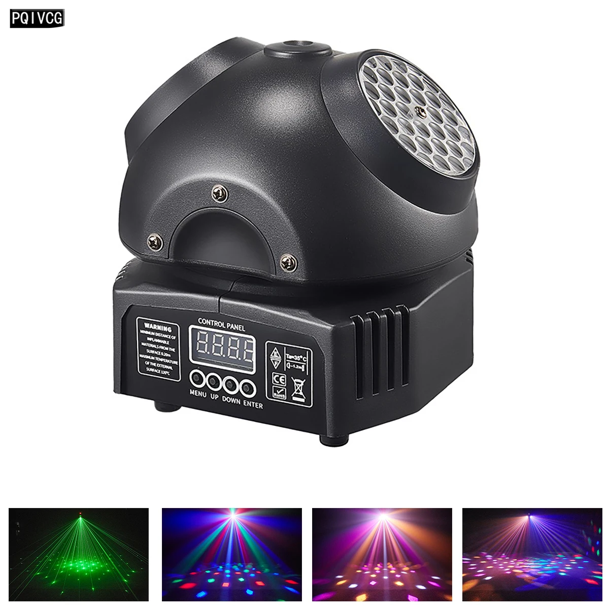 مصابيح تأثير صغيرة 2 في 1 شعاع + ليزر RGBW بألوان كاملة LED + ضوء ليزر أخضر ضوء مسرح DMX مصباح أمامي متحرك