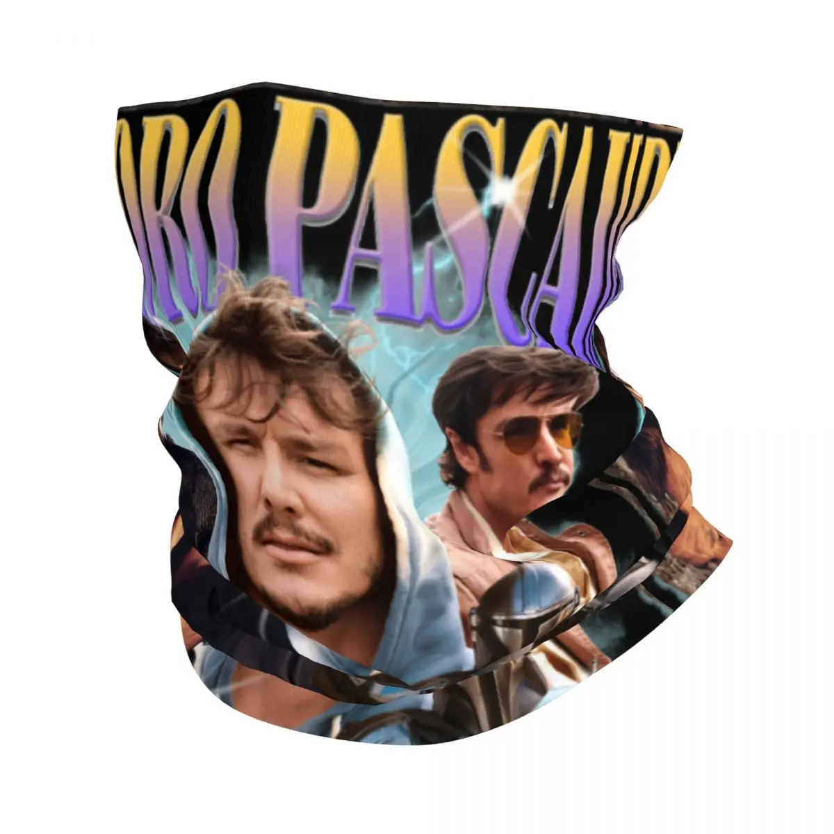 Pedro Pascal Bootleg Bandana Neck Cover Impresso Máscara Cachecol Multi-uso Headband Equitação Unisex Adulto Lavável