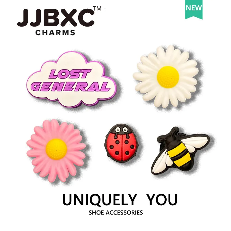 JJBXC CHARM  Shoe Accessories Bee DIY Cartoon  Jewelry Shoe Flower DIY Fashion Shoe Decorations Suitable for cross Shoes