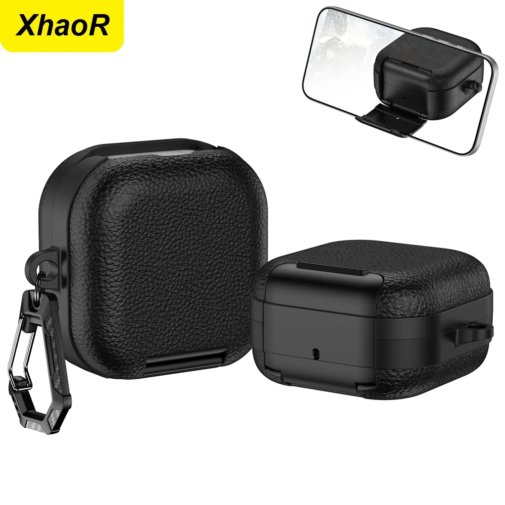 Capa de segurança para fones de ouvido Samsung Galaxy Buds 4/Buds4 Pro, proteção em TPU macio, à prova de choque, com chaveiro e suporte para celular.