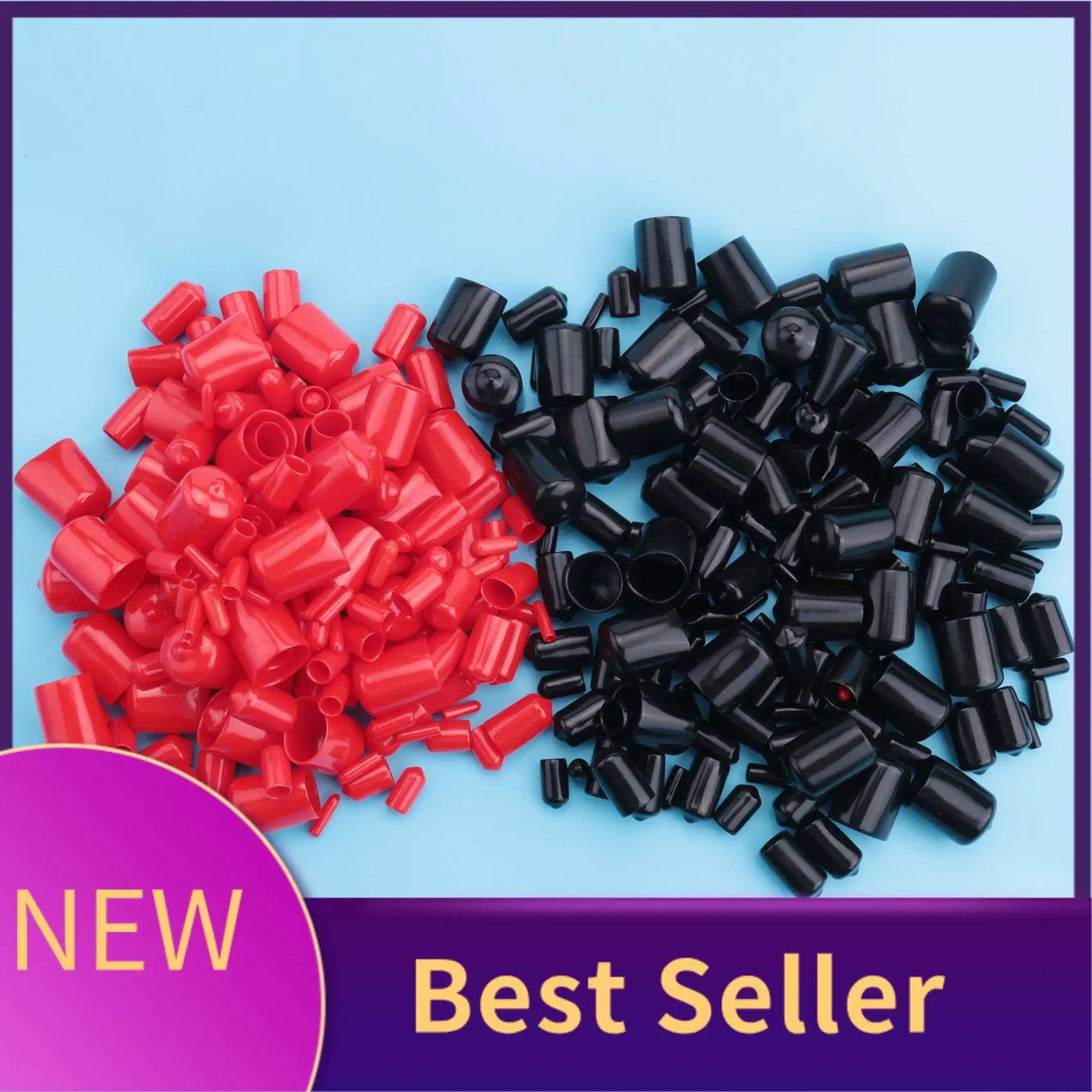

ABHI-156 Pieces Flexible End Caps Bolt Screw Rubber Thread Protector Cover In 9 Sizes Form 2/25 To 4/5 Inch (Black, Red)