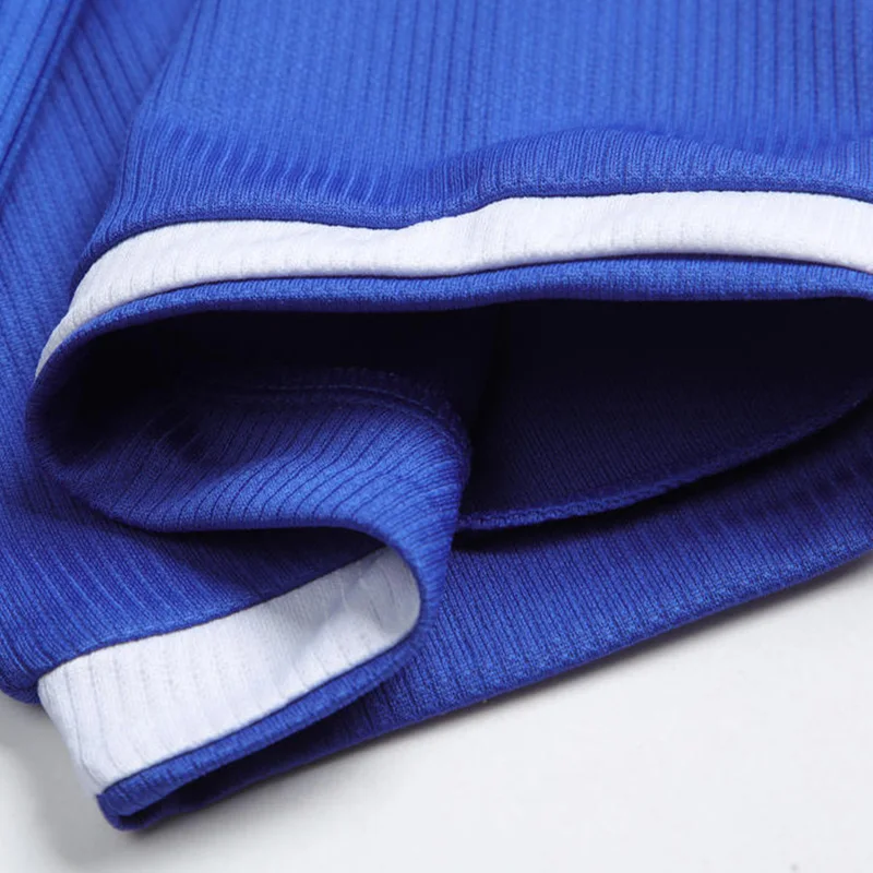 Royal Blue Dyed Sublimation Professional Soccer Jersey V Neck Collar Overlap Away Match Training Football Kits Premium Teamwear