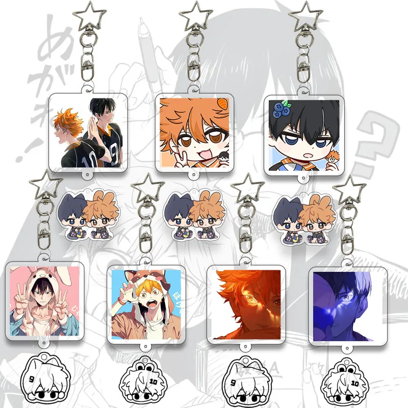 

Haikyuu брелок аниме мультфильм студент Хината Шойо Каваи Тобио Кагеяма Cp фото брелок кулон креативный подарок на день рождения