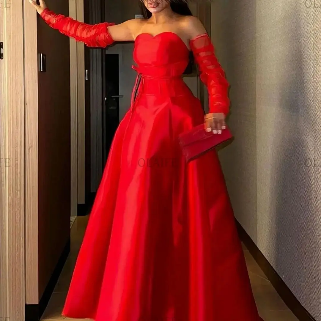 

OLAIFE Elegant Princess Prom Dresses Sweetheart Satin Women Party Gowns robes de soirée فساتين حفلة موسيقية vestidos de gala