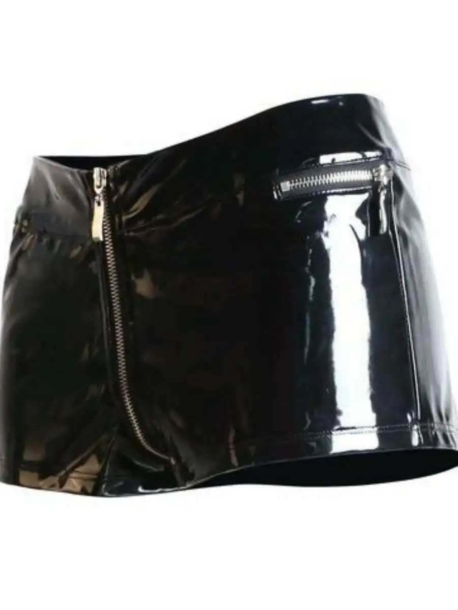 Shiny Leather Shorts Women's Mirror Reflection New Style Spring Summer Slimming Base Layer Shorts Zipper Bright Leather Pants...