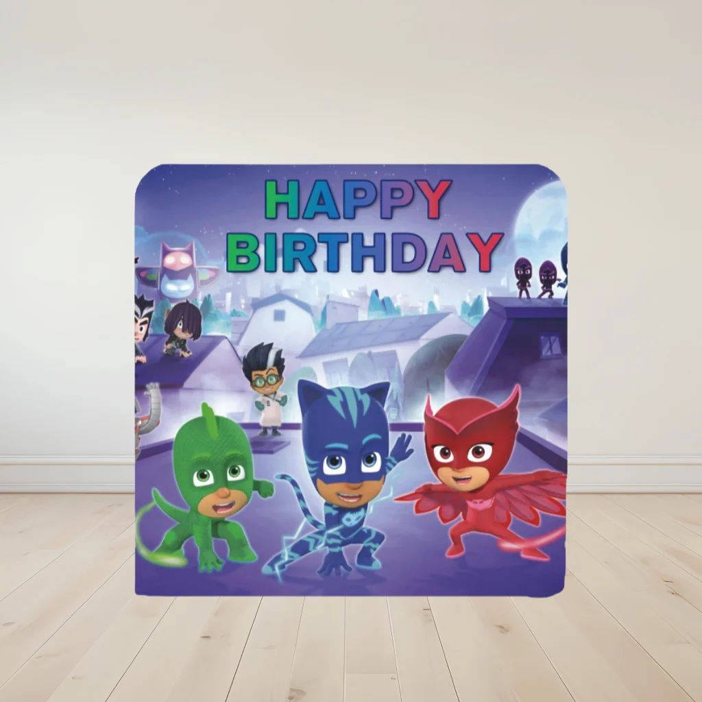 Hasbro PJ Masks No Stand Pillow Photobooth Pillowcase Cover Birthday Party Photo Backdrop Background Photography Baby Shower