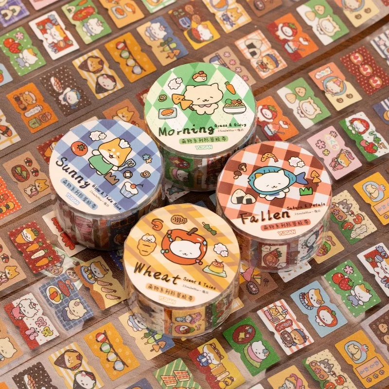 Cartoon Cat Washi Tape Set of 4 Decorative Journal Tape Kawaii Sticker Planner Scrapbook Diy Craft Wrapping Stationery Gift