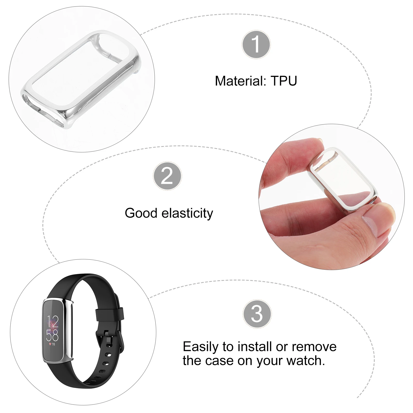 

2pcs Watch Screen Protector All-Around Protective Case For Smartwatch Tpu Full Coverage Scratch Proof Anti-Collision Compatible