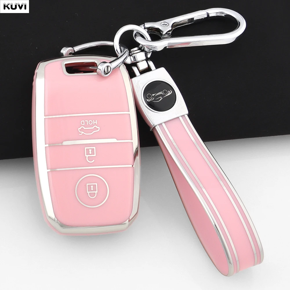 3-Tasten-TPU-Autoschlüsselhülle für KIA Rio Rio5 Sportage Ceed Cerato K3 KX3 K4 K5 Sorento Optima Picanto