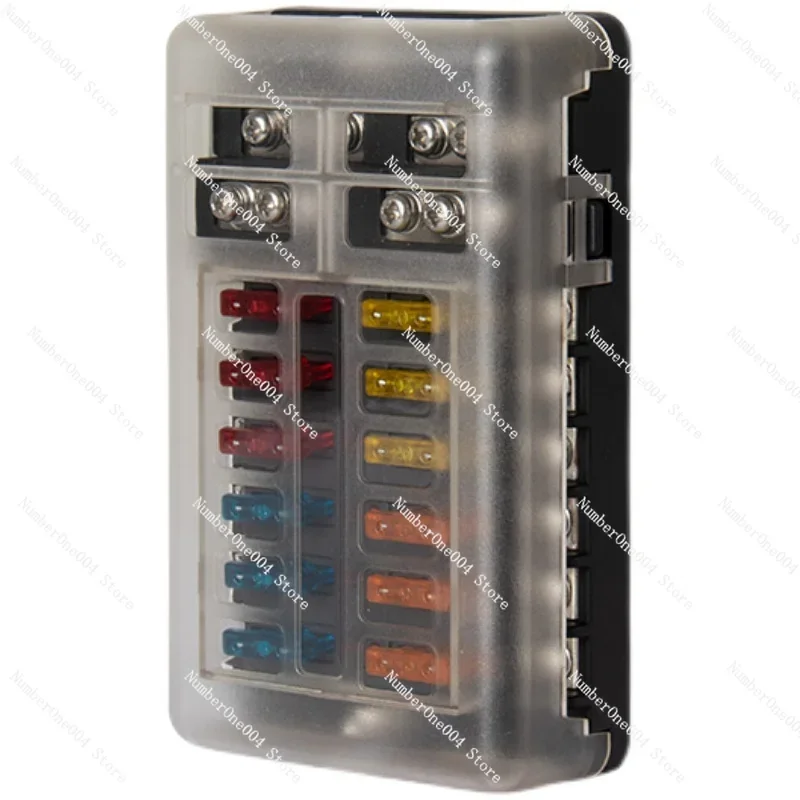 Car Bumper Box with Positive and Negative Poles 6-Way 12-Way Vehicle Refitting Installation Circuit Fuse Socket Box