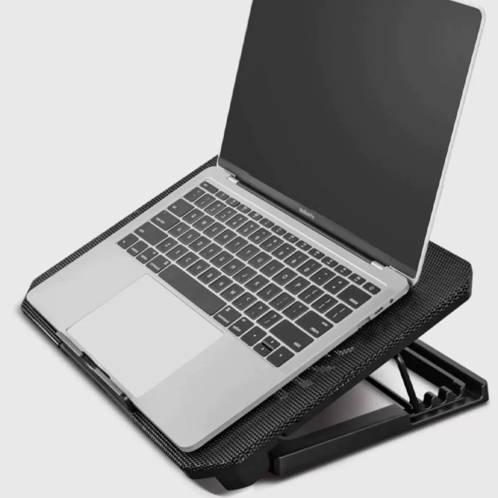 

CPU Cooling Foldable Laptop Table Colored Lights Portable Notebook Riser RGB Two Fans Fan USB Ports Laptop Stand Holder Computer