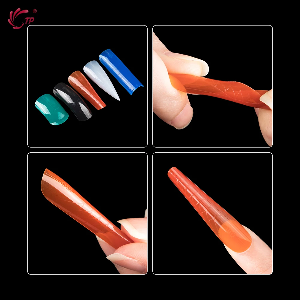 TP New 60pcs/75pcs Dual Nail Forms Quick Building Gel Mold Full Cover Acrylic False Nail Tips Top Forms Extension Manicure Tools