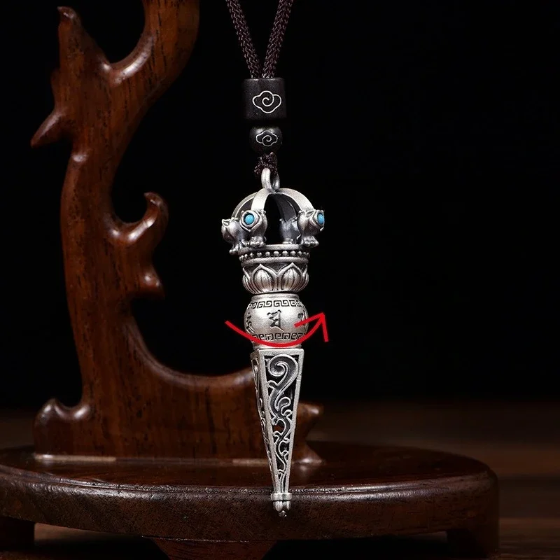 Tibetan Buddhism Vajra Buddhist Supplies Necklace Carving Six Character Mantra Religious Ornaments