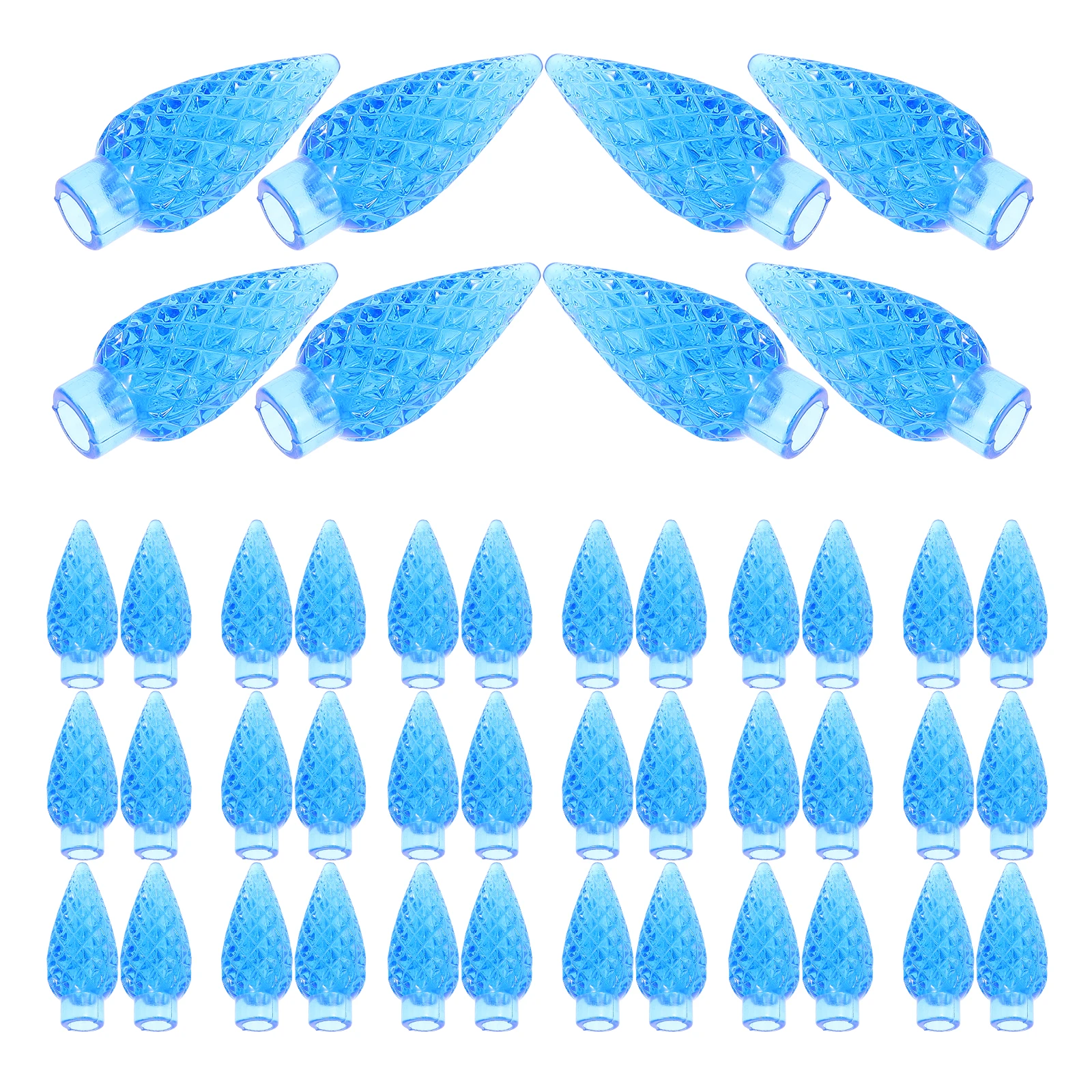 

100pcs String Light Bulb Covers Replacement Outdoor Indoor Decorative Durable Plastic Blue Nut Pendant Easy Installation For