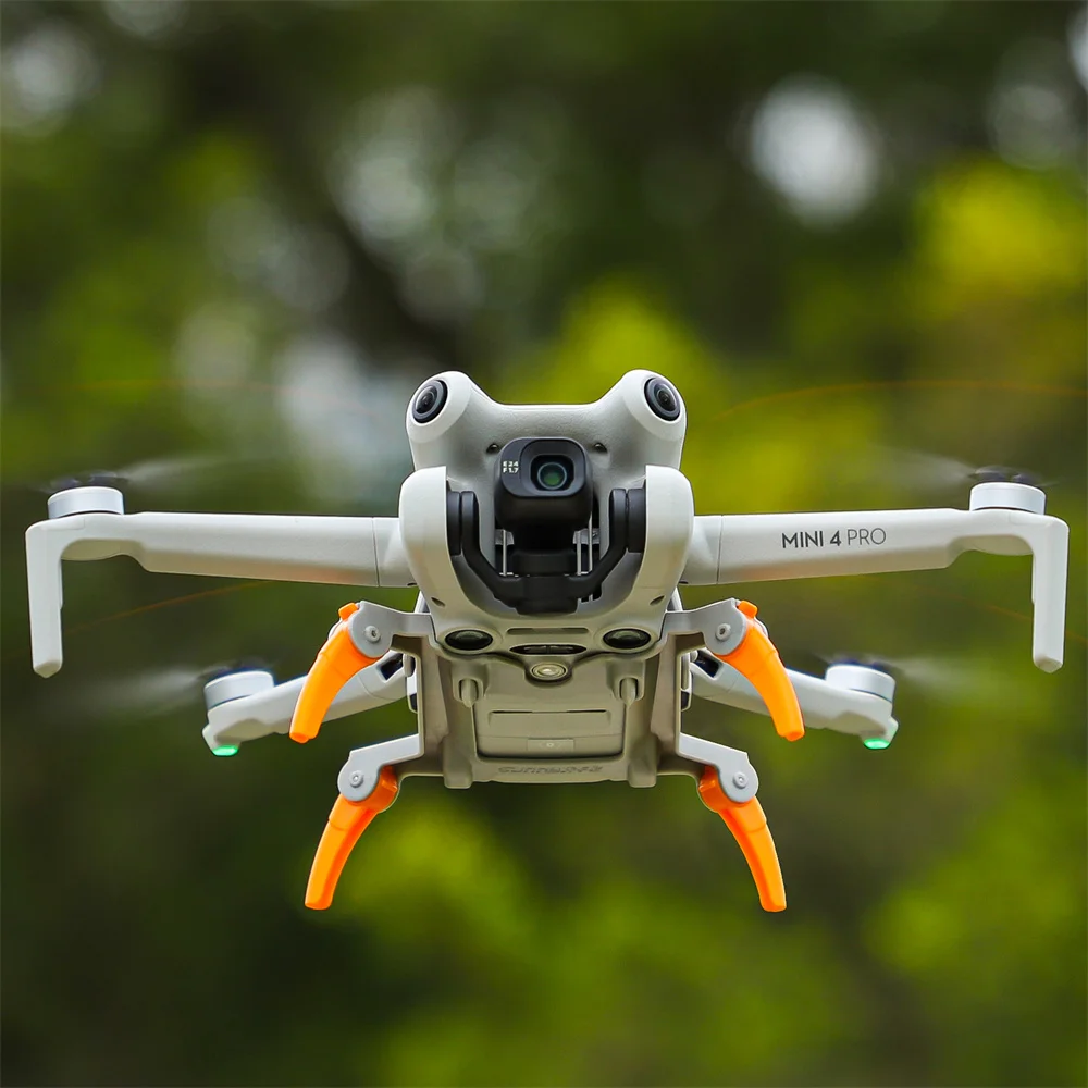 อุปกรณ์สำหรับโดรน DJI Mini 4 Pro เพิ่มความสูง30มม. อุปกรณ์เสริมโดรนปลอดภัยแบบพกพาสายซิลิโคนอ่อน + พลาสติกพับได้