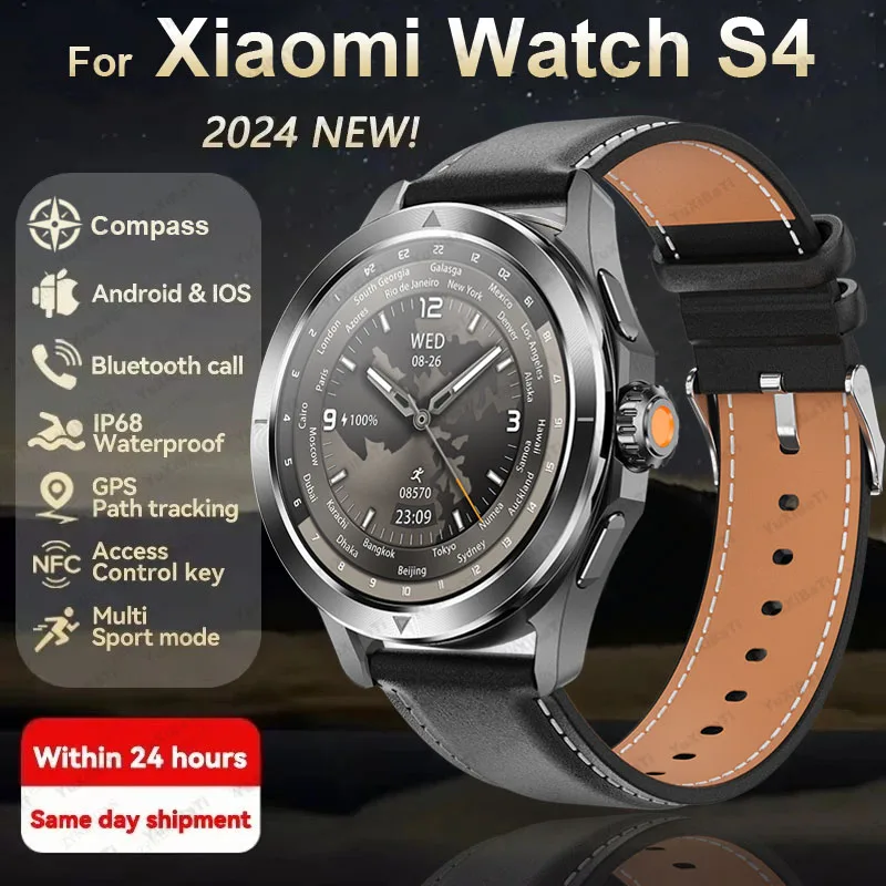 New For Xiaomi Watch S4 Sport Smart Watch Men Always On Show Outdoor Sports Watch GPS Trajectory Compass NFC Business Smartwatch