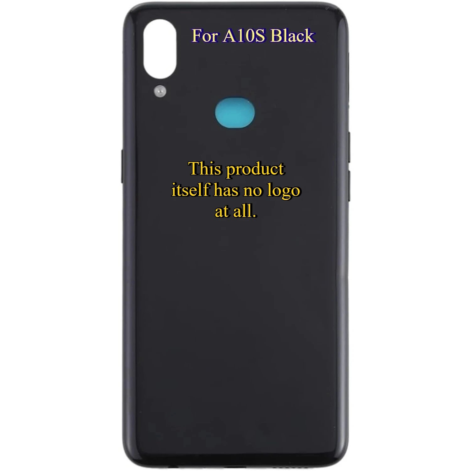 A10s Black Back Kit, Battery Door, Side Keys, Camera Lens, Adhesive & Tools, No Logo Replacement