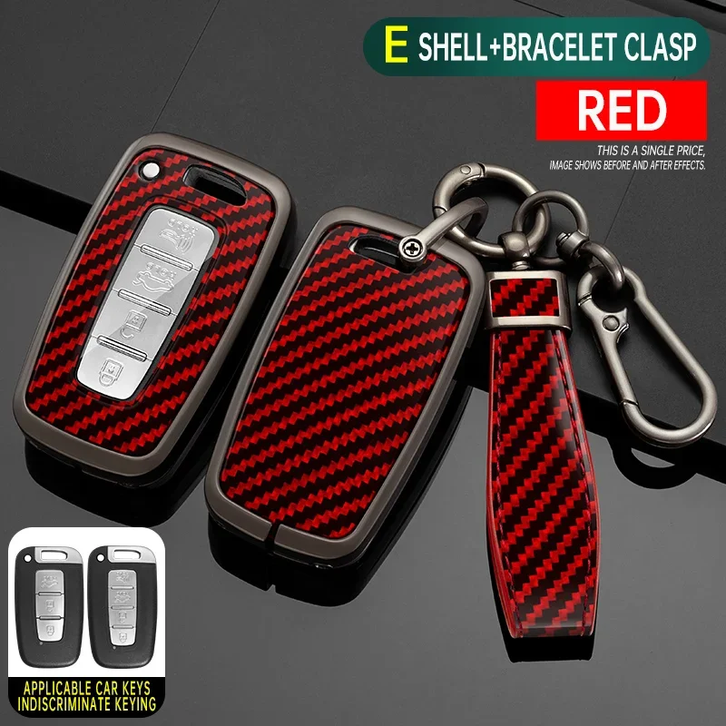 

Чехол для автомобильного ключа из углеродного волокна и цинкового сплава для Hyundai Genesis Coupe Sonata Ix35, аксессуары для Kia Forte Sportage K2 K5