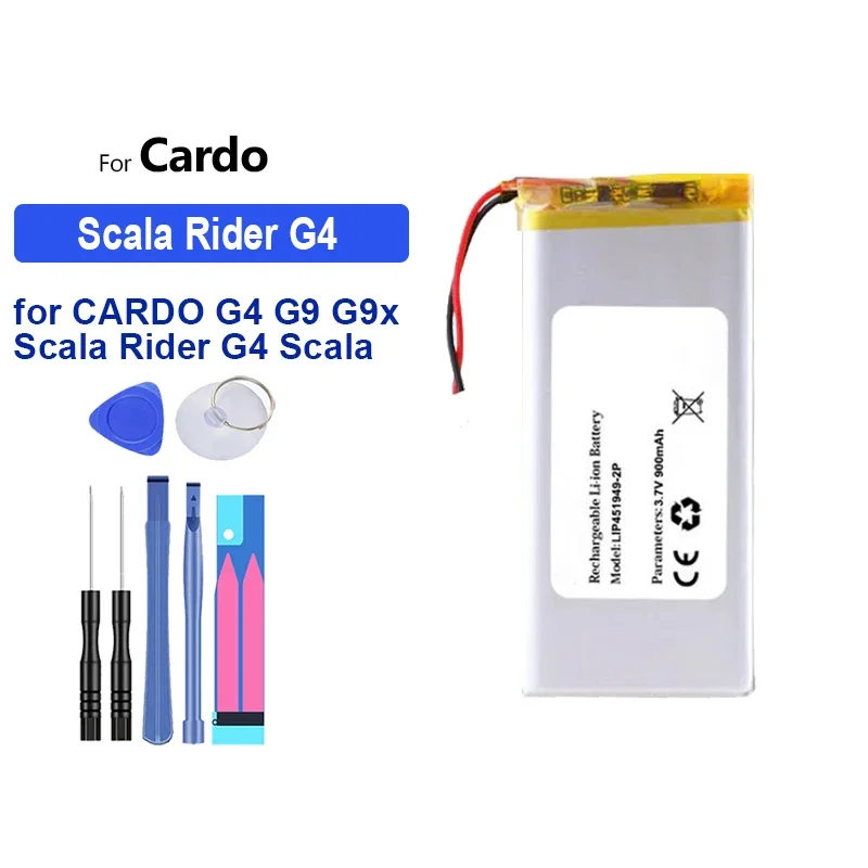 High Capacity Battery 500mAh-900mAh for Cardo Scala Rider Q1 Q3 G4 G9 G9x PackTalk for Schuberth C3 BAT00002 BAT00004 WW4520502P