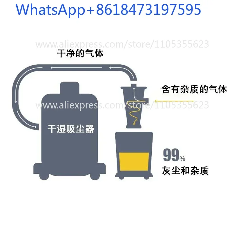 Cyclone dust collector 50mm inner diameter woodworking vacuum cleaner grinding engraving dust collector