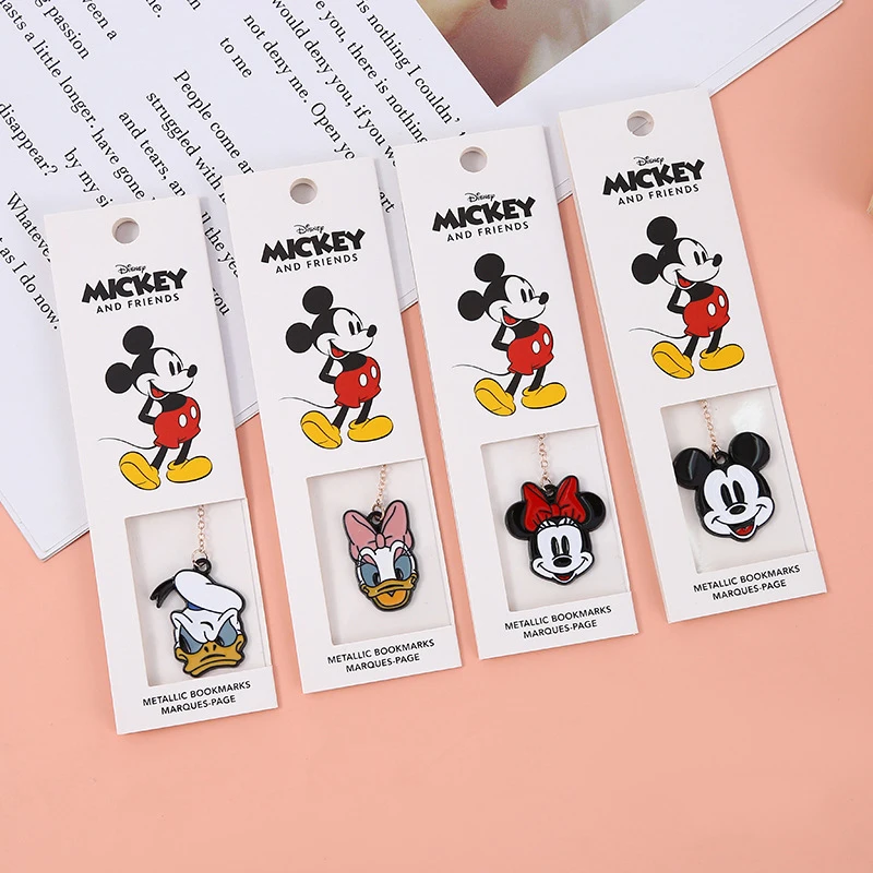 disney metal marcadores para livro mouse pato pingente clipes binder clipe de papel bookmark escritorio e material escolar 24 pecas lote 01