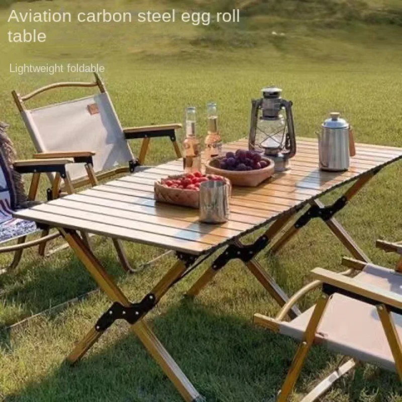 

Outdoor folding picnic camping Chicken rolls tables and chairs