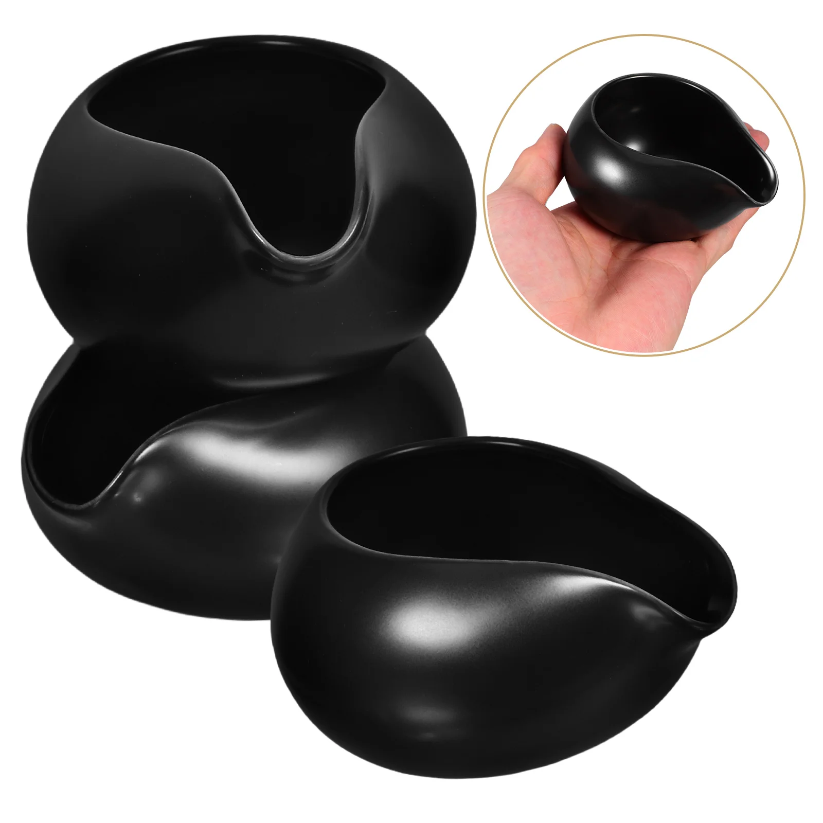 

3pcs Ceramic Pitcher Nordic Style Coffee Milk Kettle Gravy Sauce Dispenser Kitchen Coffee Sauce Pitchers Bar Supplies