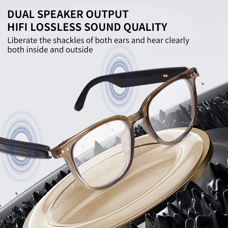 Outdoor Sports Smart Bluetooth Glasses Voice Assistant Listen Music Navigation Glasses Waterproof Calls Sunglasses