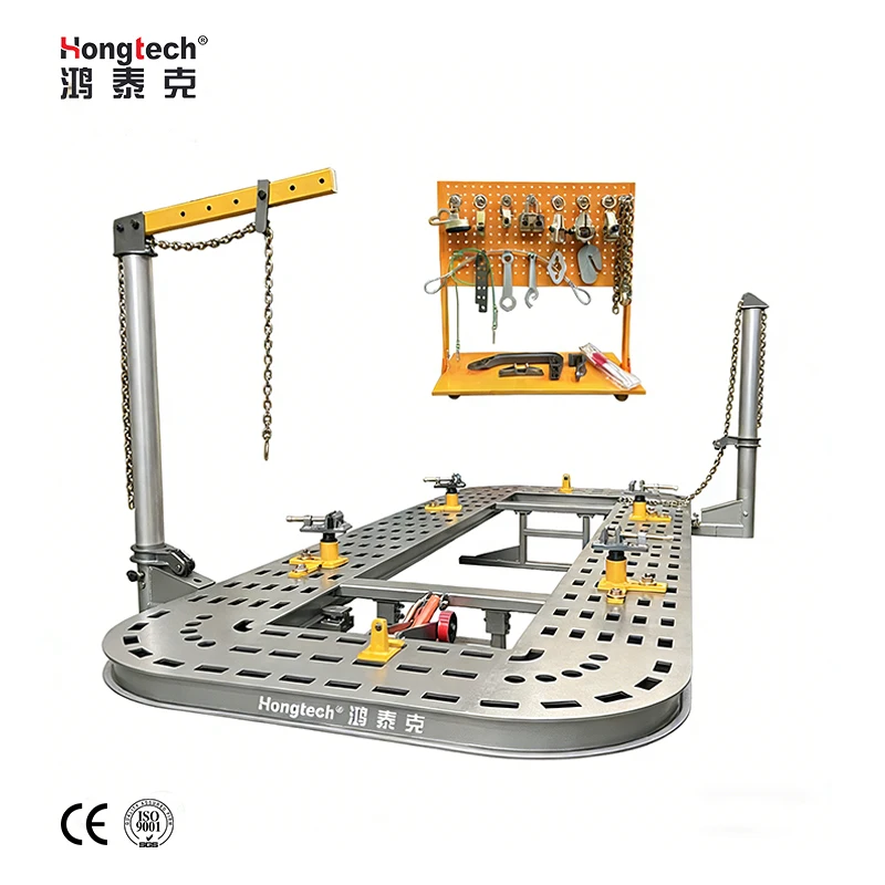Hongtech HOT-M5 Auto Frame Machine Car Bench With Two Pulling Towers Manganese Steel 5.6m Worktable 18 Months Warranty