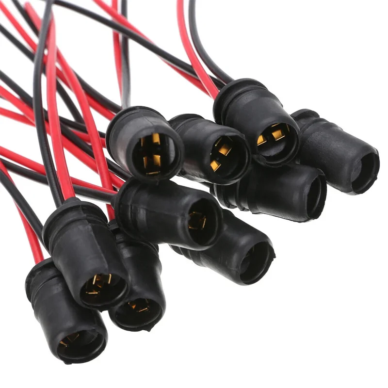 10pcs T10 W5W Car Wedge Light Bulb Socket Connector Holder Extension LED Lamp Bulb Base Holder Socket Wedge Base Light Bulb Plug