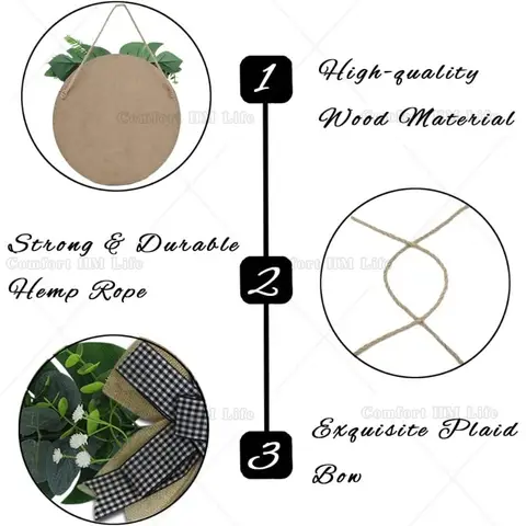 Go Away Hanging Wall Sign for Front Door Home Kitchen Decor Rustic Wooden Round Sign Wall Decoration for Dining Room Living Room