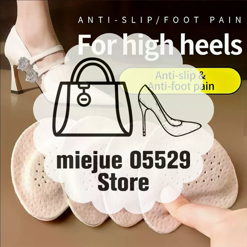 Forefoot Pads For Sandals Anti-slip Pain-relieving Self-adhesive Backing Summer Single Shoes High Heels Half-size Pads