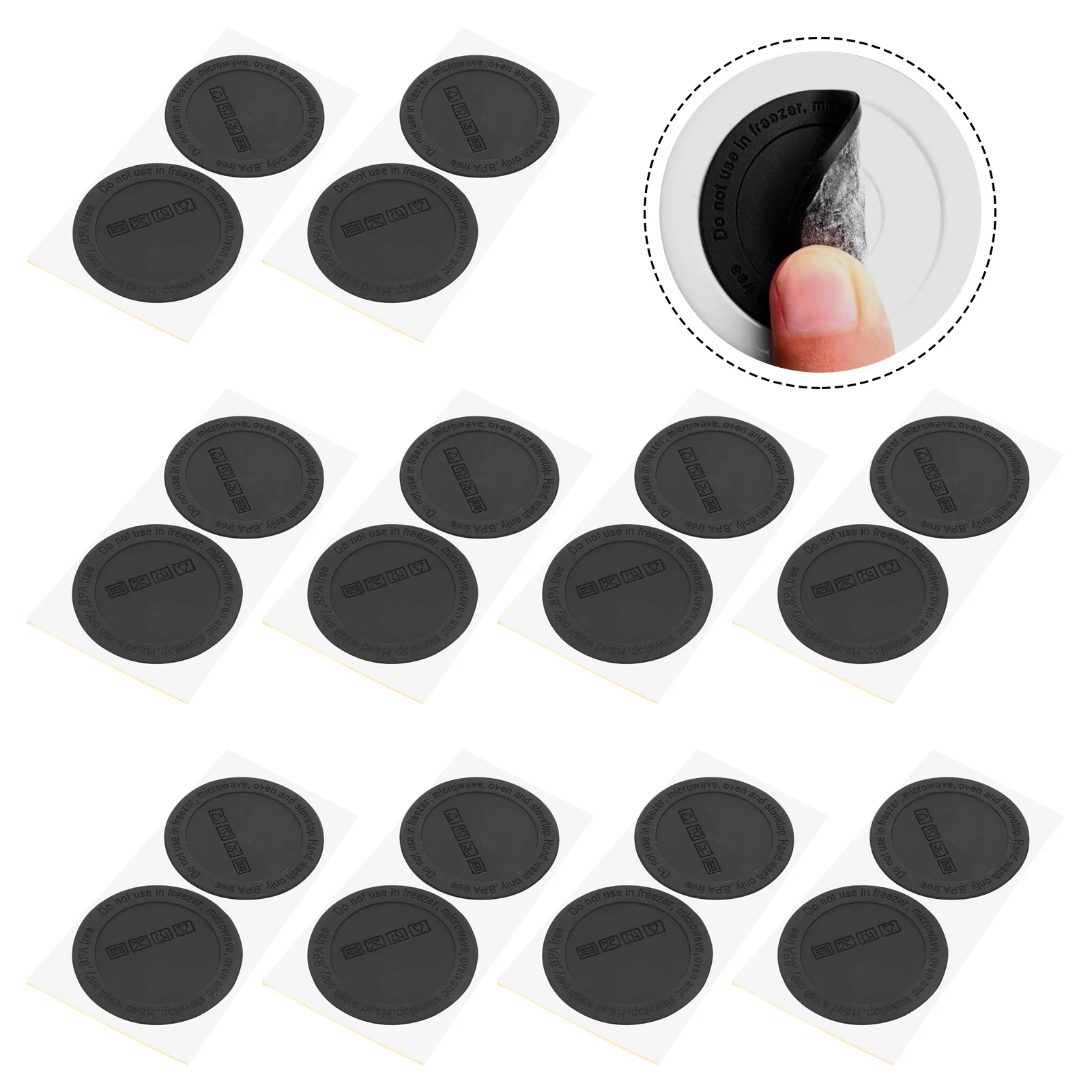 

20pcs Silicone Cup Mats Heat-Resistant Non-Slip Protection Pads Splash Proof Round Tumbler Insulated Pads Home Supplies