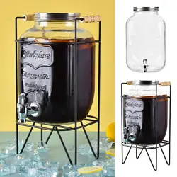 Pitchers For Drinks 4L Drink Pitcher Dispenser For Parties Airtight Drink Lemonade Dispenser Jar With Spigot Cocktail Wine